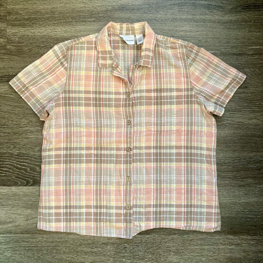 Alfred Dunner cotton button down shirt in size 14